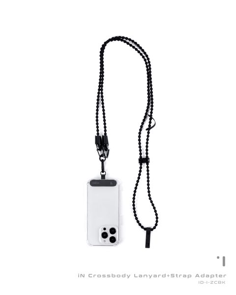 iN crossbody lanyard+strap adapter BLACK