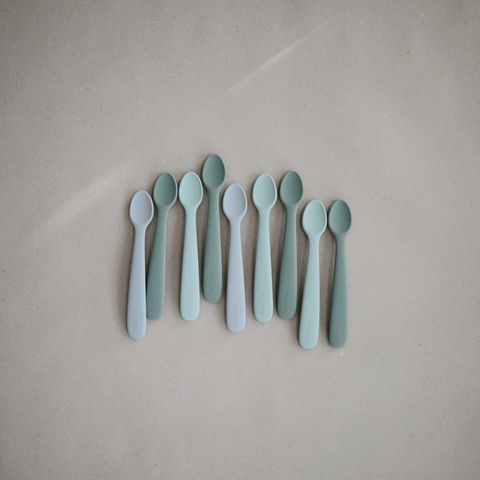 Mushie Silicone Feeding Spoons Stone/Cloudy Mauve