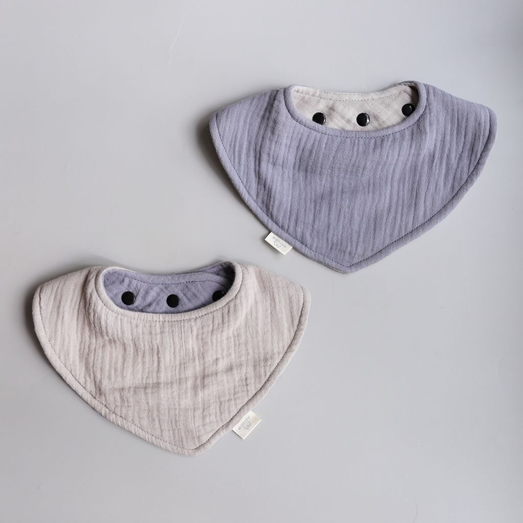 Mellow Reversible Dribble Bib - Faded cornflower french grey.JPG