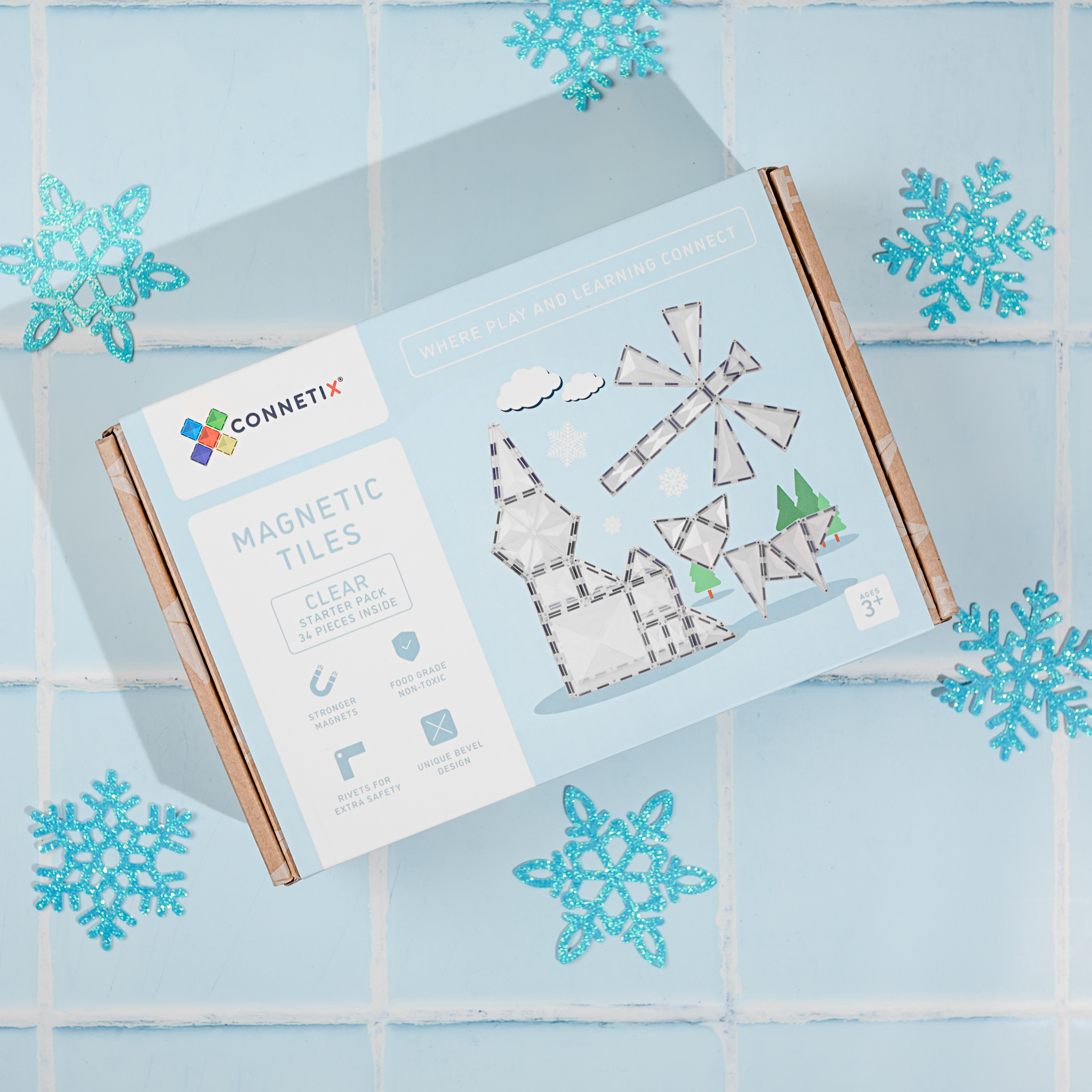 Connetix Tiles Clear Starter Pack (34 pieces) – Belle's