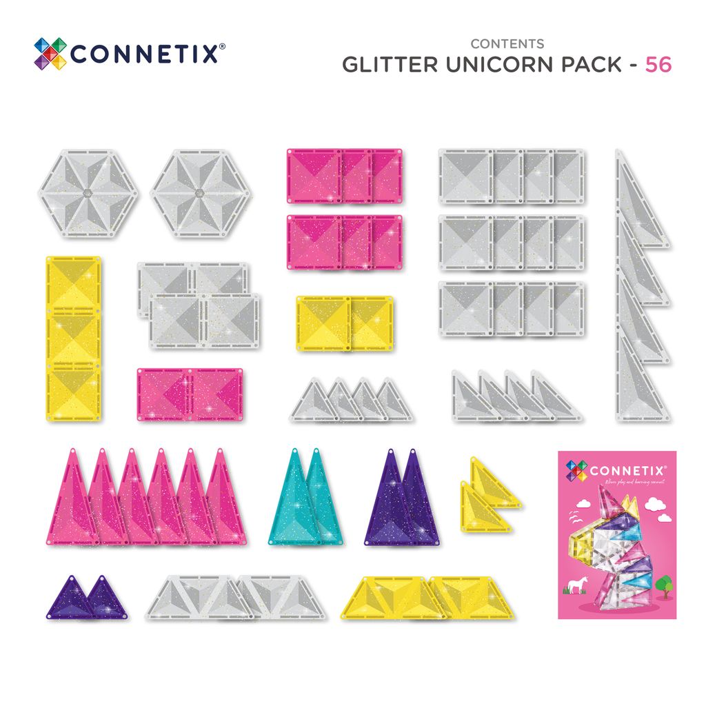 Connetix_Glitter_Unicorn_56pc