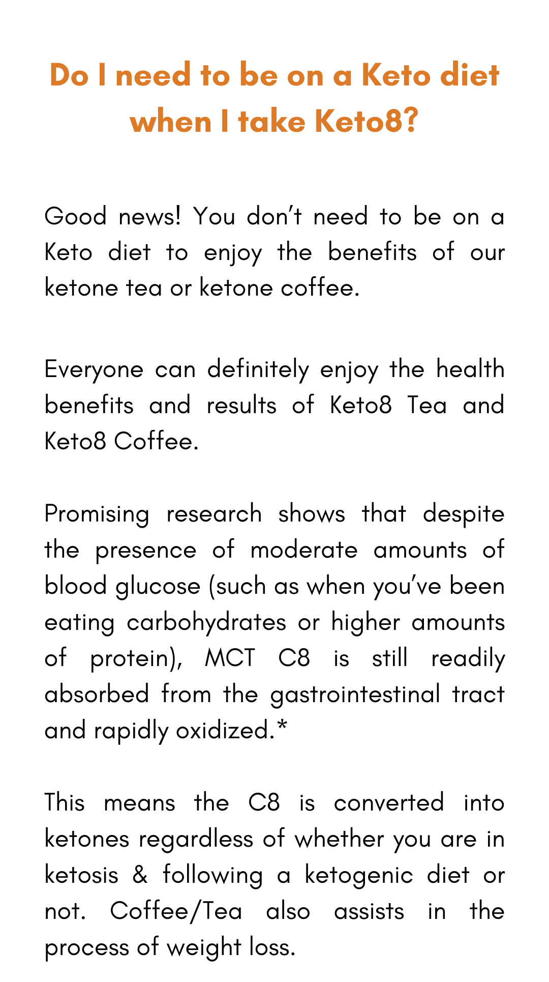 Keto8 Coffee Infographic