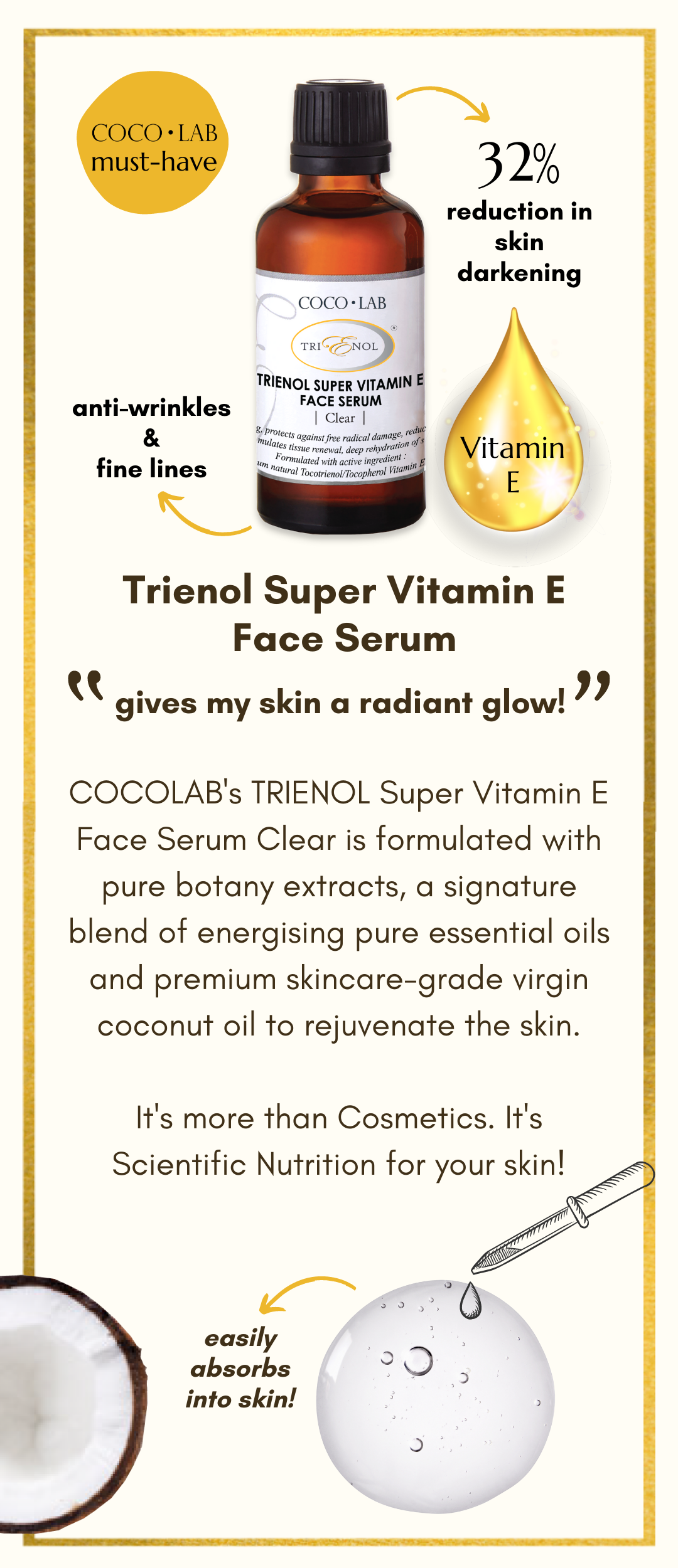 COCOLAB Trienol Super Vitamin E Face Serum Clear