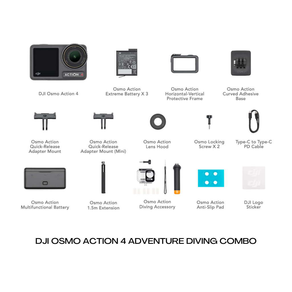  DJI Osmo Action 4 Surfing Combo - Waterproof Action Camera  with Surfing Tether That Provides Camera Safety, has a 1/1.3-Inch Sensor,  Stunning Low-Light Imaging, 4K/120fps, Wet Touch Screen Operation 