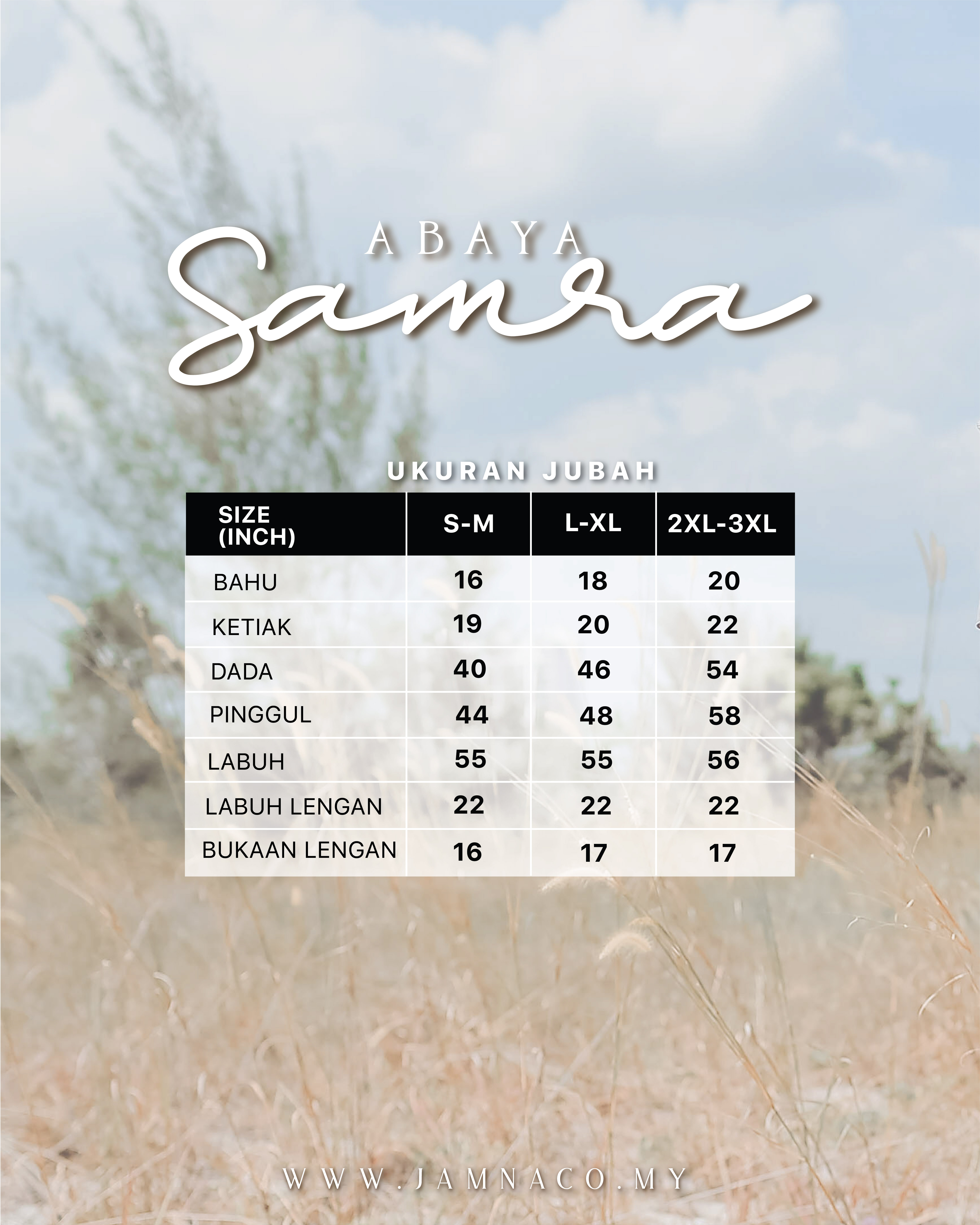 SIZE CHART