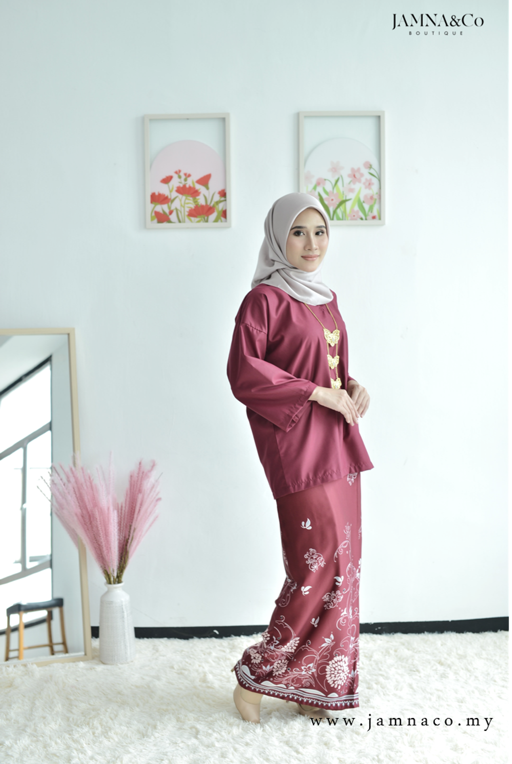 Kurung Kedah Batik Opah Maroon