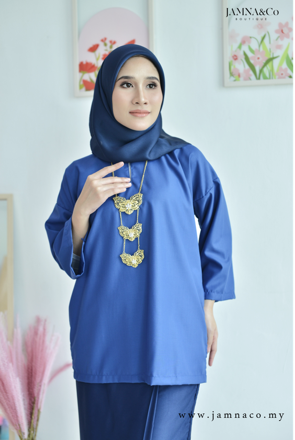 Kurung Kedah Batik Opah Royal Blue