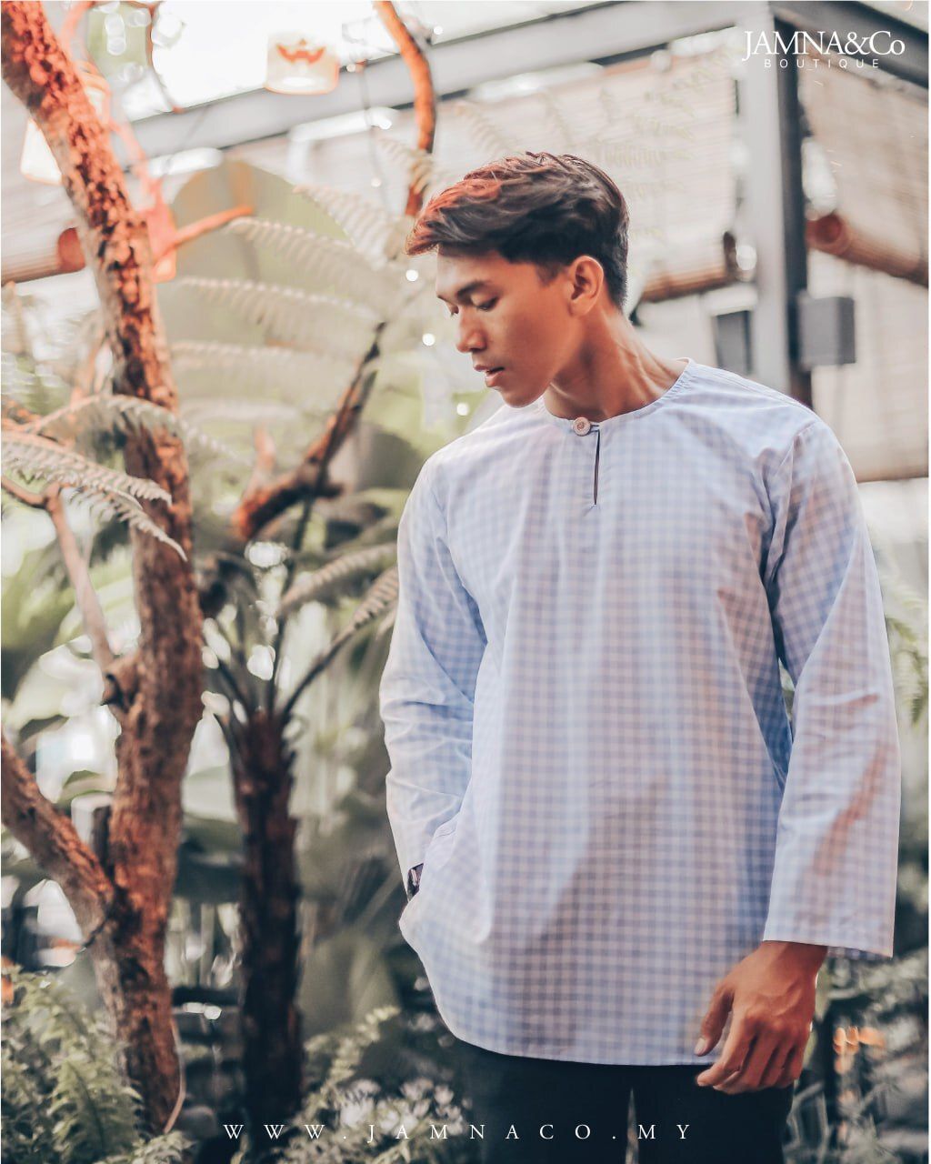 KURTA BROARIFF CHECKED BABY BLUE POST