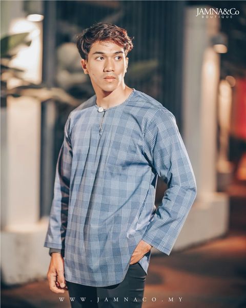 KURTA BROARIFF CHECKERED NAVY BLUE