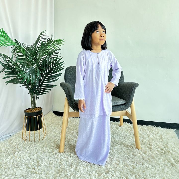 Kurung Widuri kids lilac cotton