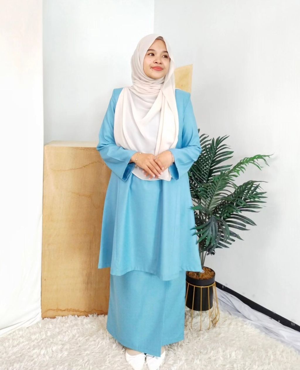 Kurung Pahang Seri Dahlia Sky Blue