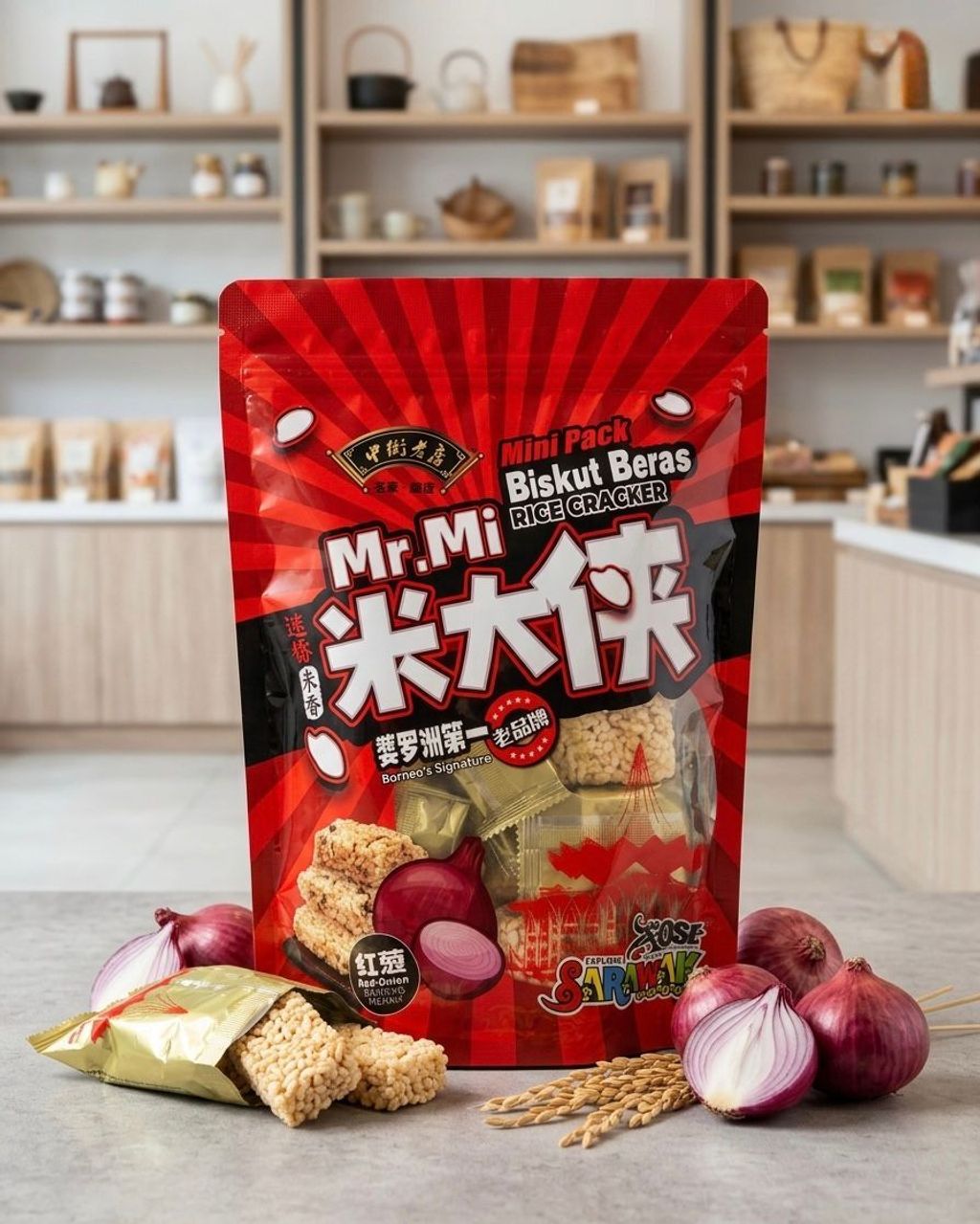 OSE RICE CRACKER ONION 180G