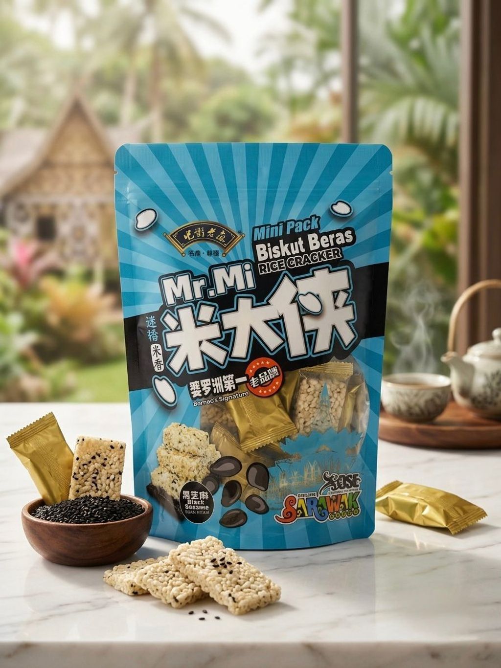 OSE RICE CRACKER BLACK SESAME 180G