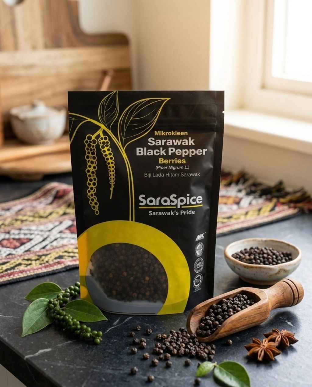 SARASPICE BLACKPEPPER BERRIES 200G