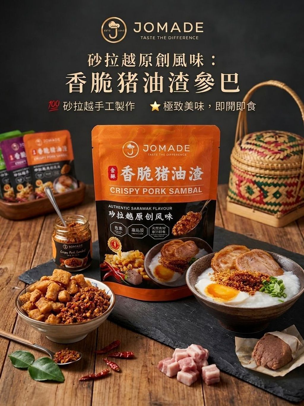 JOMADE CRISPY PORK SAMBAL 64G 2
