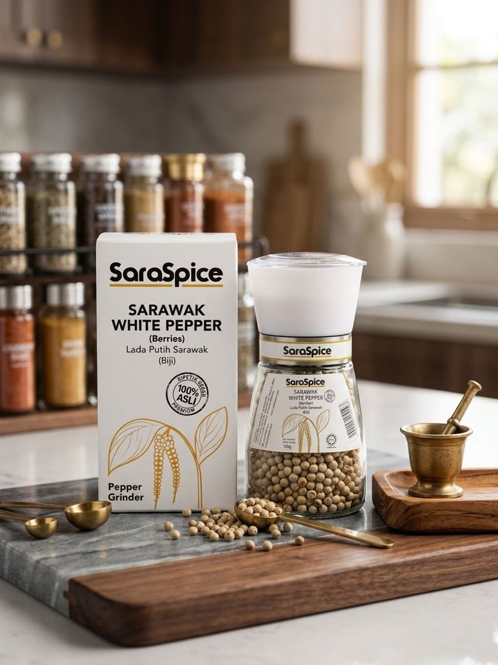 SARASPICE GRINDER WHITEPEPPER 100G 2