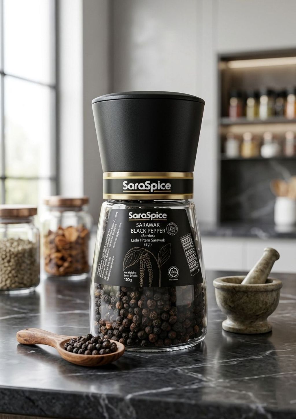 SARASPICE GRINDER BLACKPEPPER 100G