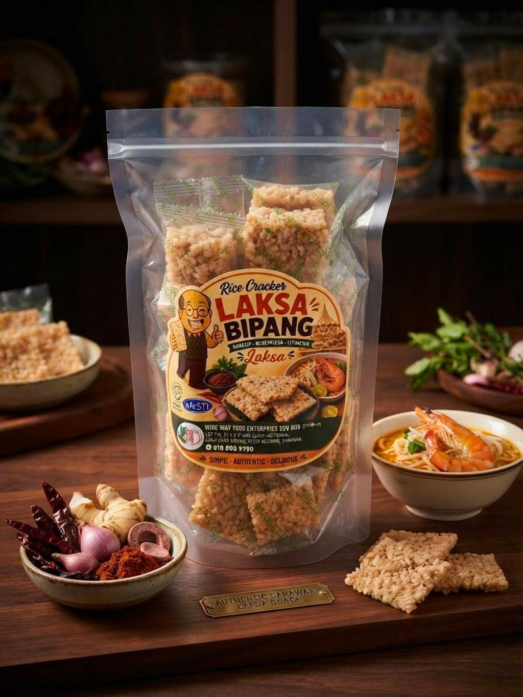 WW RICE CRACKER LAKSA 200G.