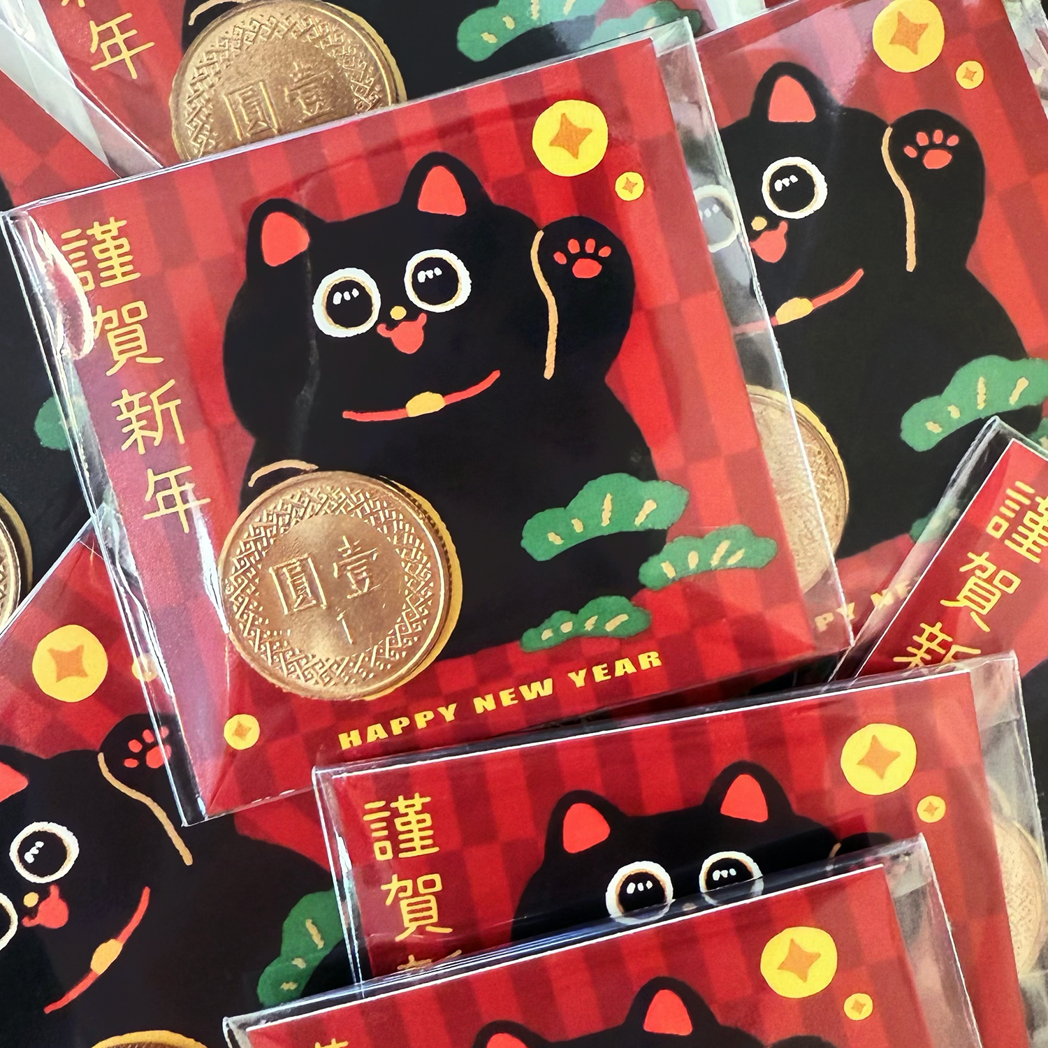 森蕗插畫 新年招財貓開運小卡