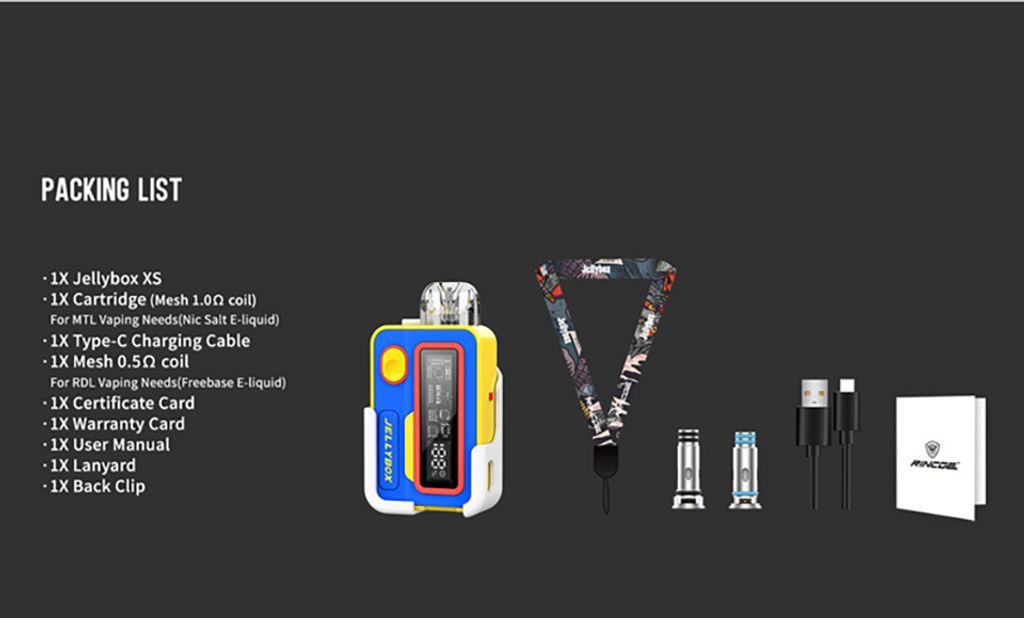 Rincoe Jellybox XS Kit 30W Pod Starter Kit 2ML Pod Capacity 1000mAh