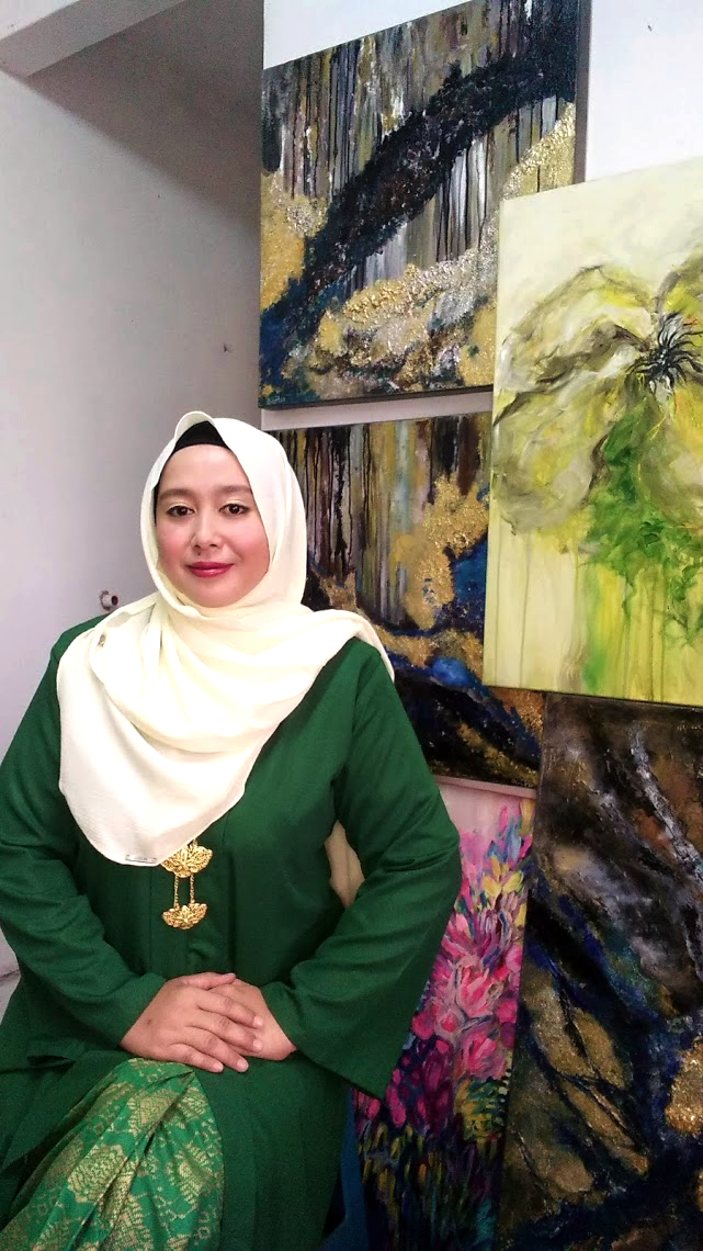 Diana Ismail, Painter of Abstract Floral fine art in Malaysia - Inner Joy Art Gallery 