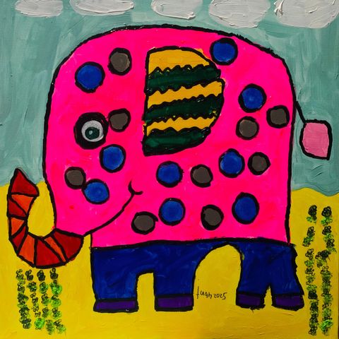 Painting 2 The Elephant searched for sugarcane