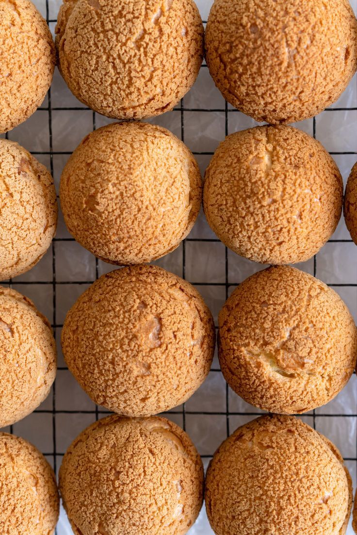 Choux au Craquelin (Cream Puffs) with Passionfruit Cream