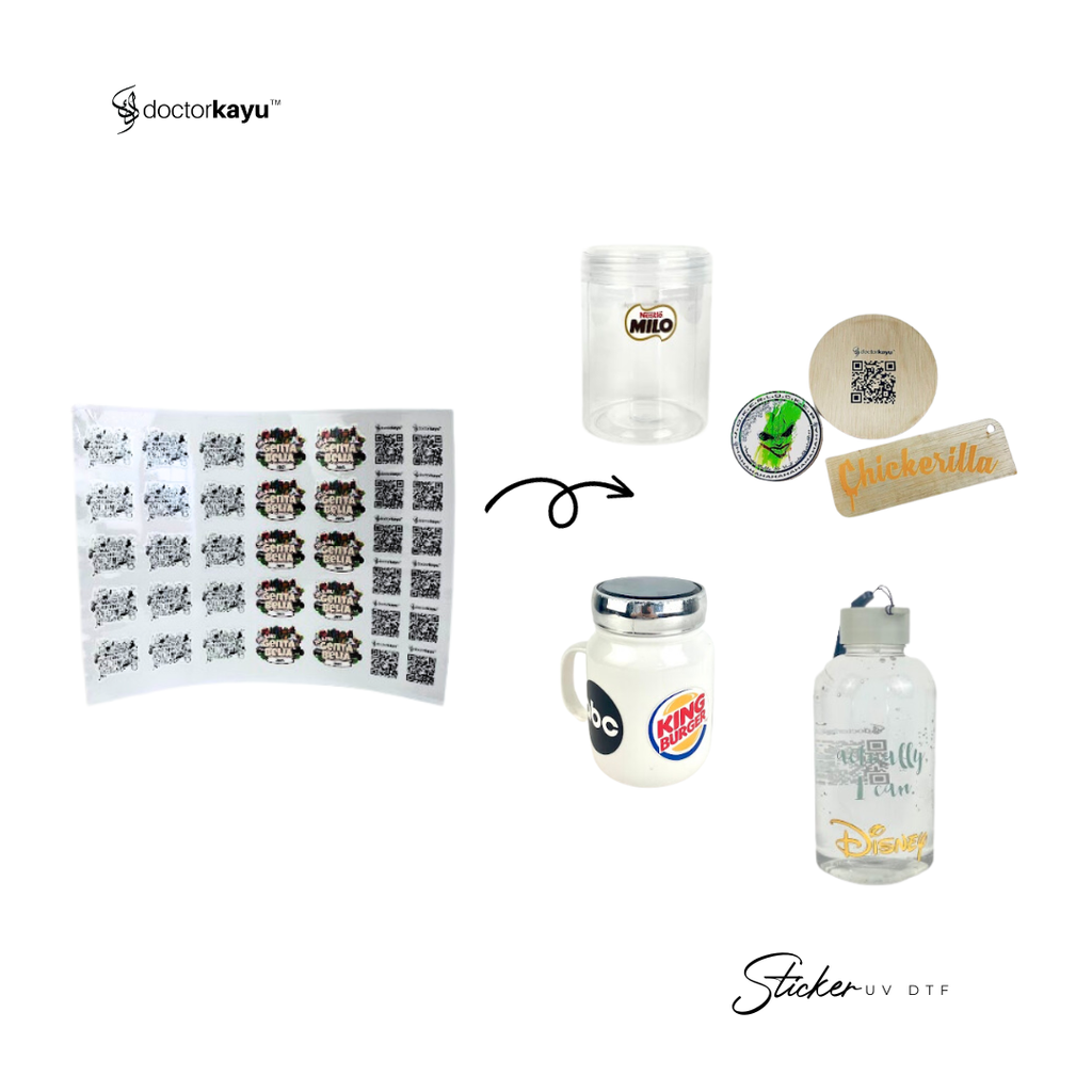 Sticker Uv Dtf Print Custom Personalize Printing Logo Nama Label Sticker Uv Dtf Print Custom Personalize Printing Logo Nama Label