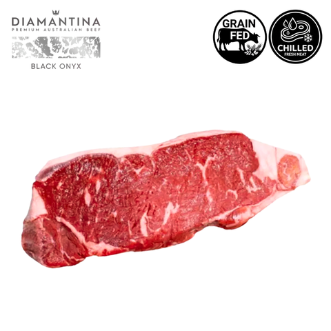 Australian Premium Angus Black Onyx Striploin  MB5  Grain Fed  Chilled  Slide