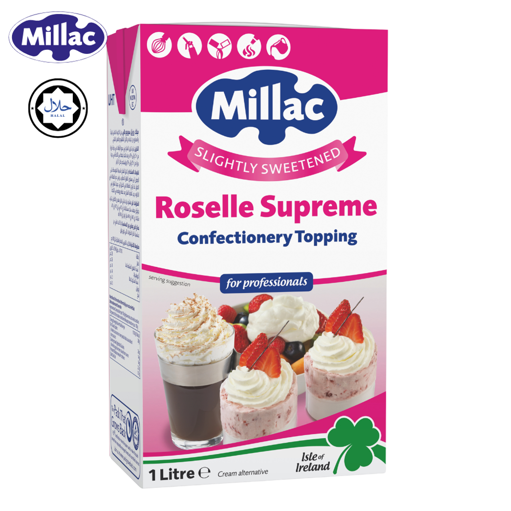 MILLAC Slightly Sweetened Roselle Supreme Whipping Cream 1 Litre Chilled