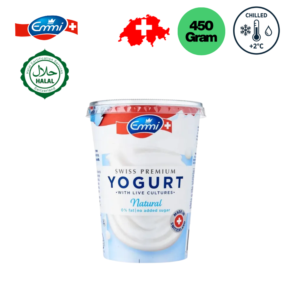 EMMI Swiss Premium Yogurt Natural 0% - 450g (Chilled)