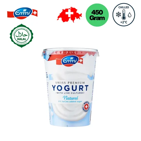EMMI Swiss Premium Yogurt Natural 0% - 450g (Chilled)