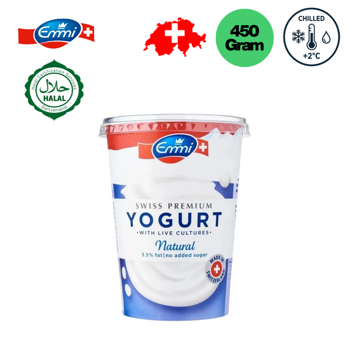 EMMI Swiss Premium Yogurt Natural 3.5% - 450g (Chilled)