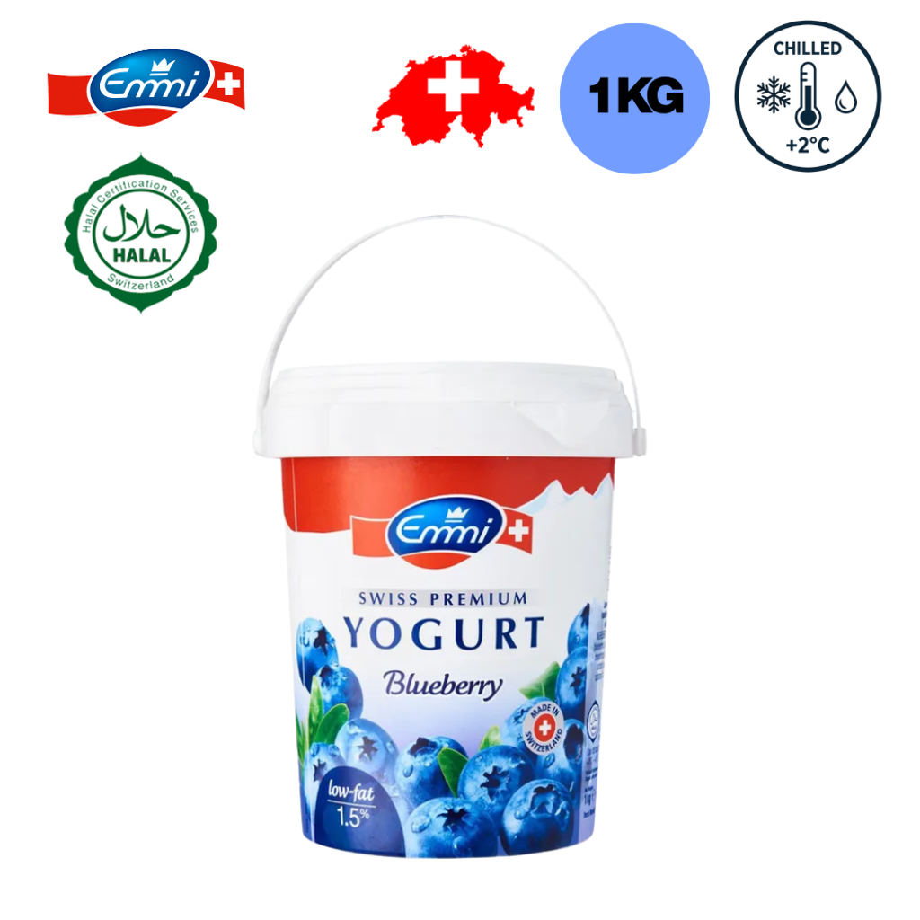 EMMI Swiss Premium Yogurt Blueberry - 1kg (Chilled)