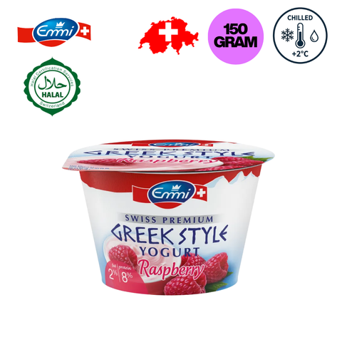 EMMI Swiss Premium Greek Style Yogurt Raspberry 2% - 150g (Chilled)