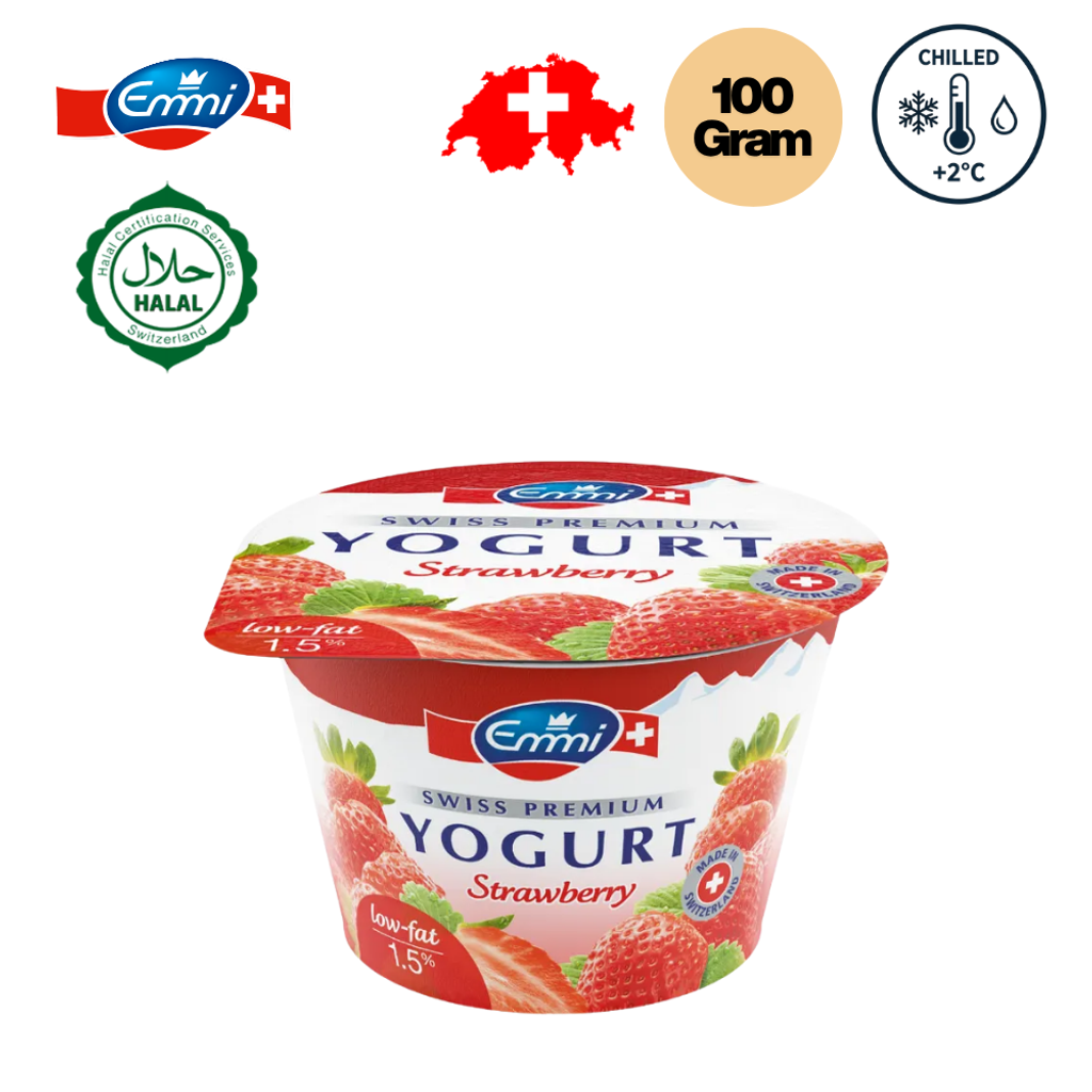 EMMI Swiss Premium Yogurt Strawberry - 100g (Chilled)