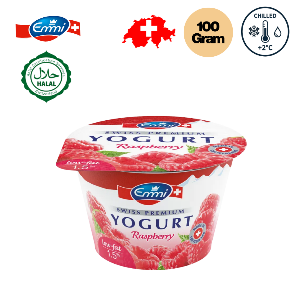EMMI Swiss Premium Yogurt Raspberry - 100g (Chilled)