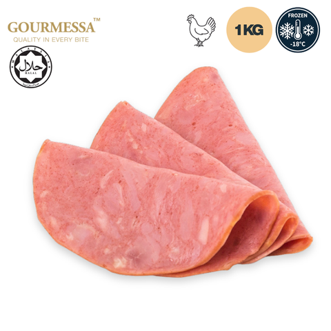 GOURMESSA Chicken Delight Roll Smoked Sliced 1kg  Halal  Frozen GSB-FZ-7900853