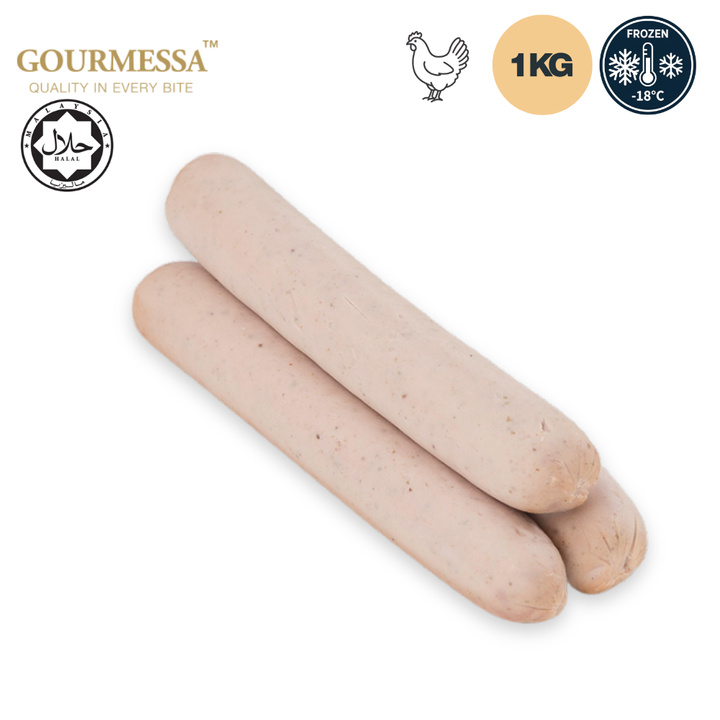 GOURMESSA Chicken Grilled Bratwurst Sausage  1 Kg  Halal  Frozen  GSB-FZ-7900827