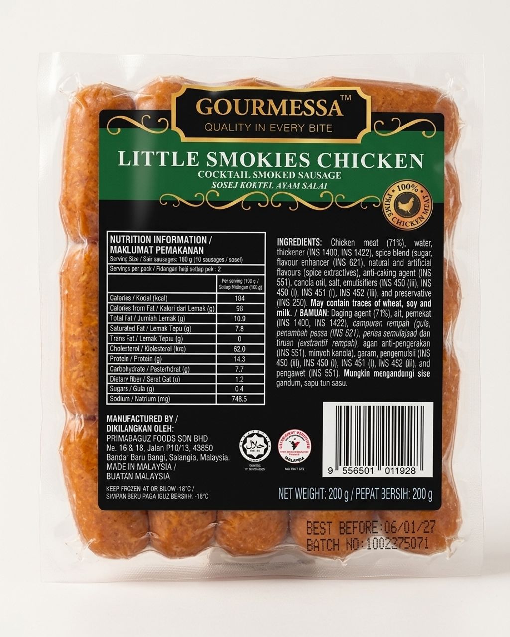 Gourmessa Little Smokies Chicken 200g
