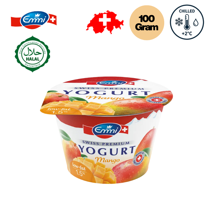 EMMI Swiss Premium Yogurt Mango 100g  Halal  Chilled