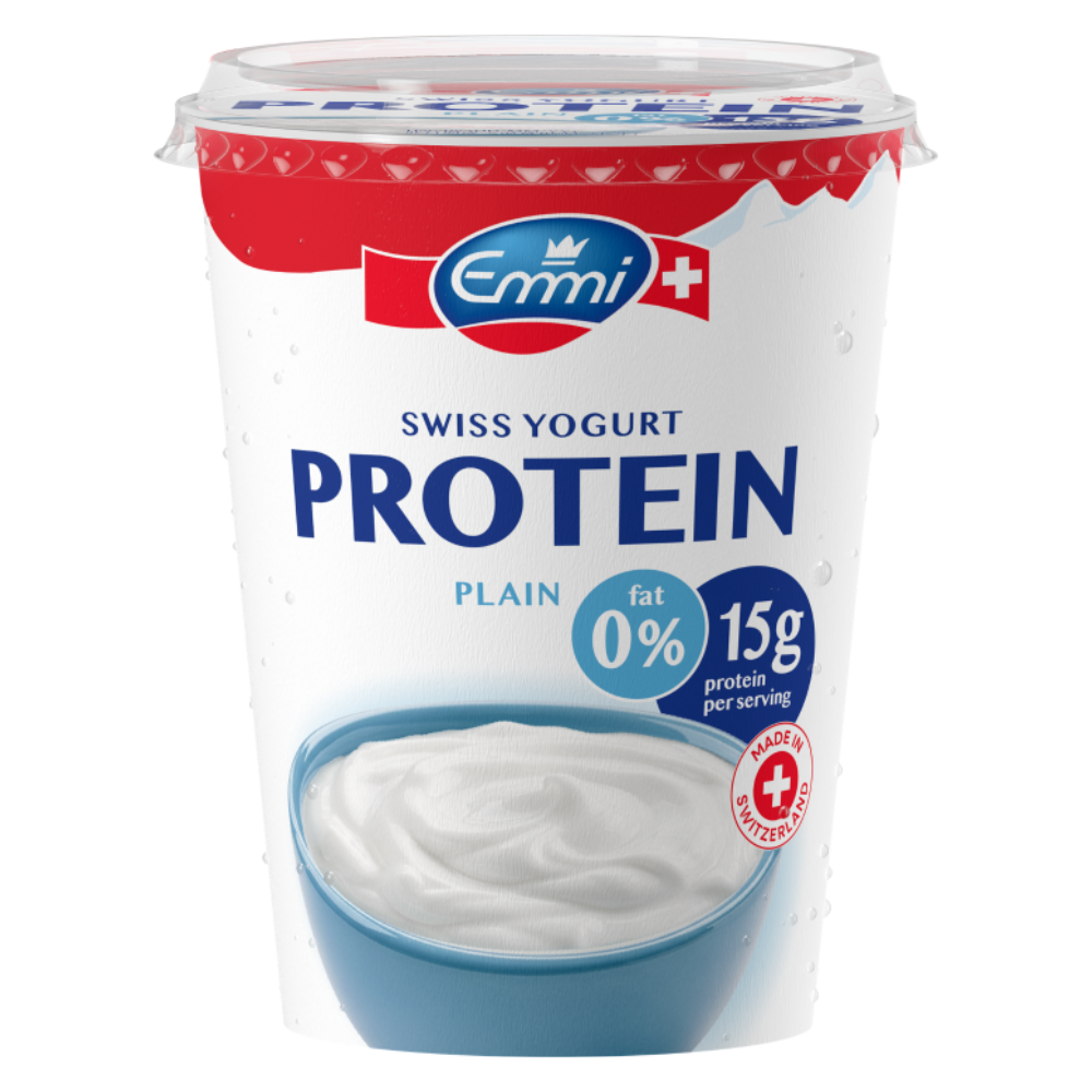 EMMI Swiss Premium Protein Yogurt Plain 0% - 450g  Halal  Chilled (1)