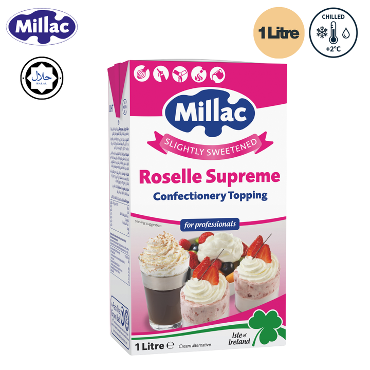 MILLAC Slightly Sweetened Roselle Supreme Whipping Cream 1 Litre Chilled