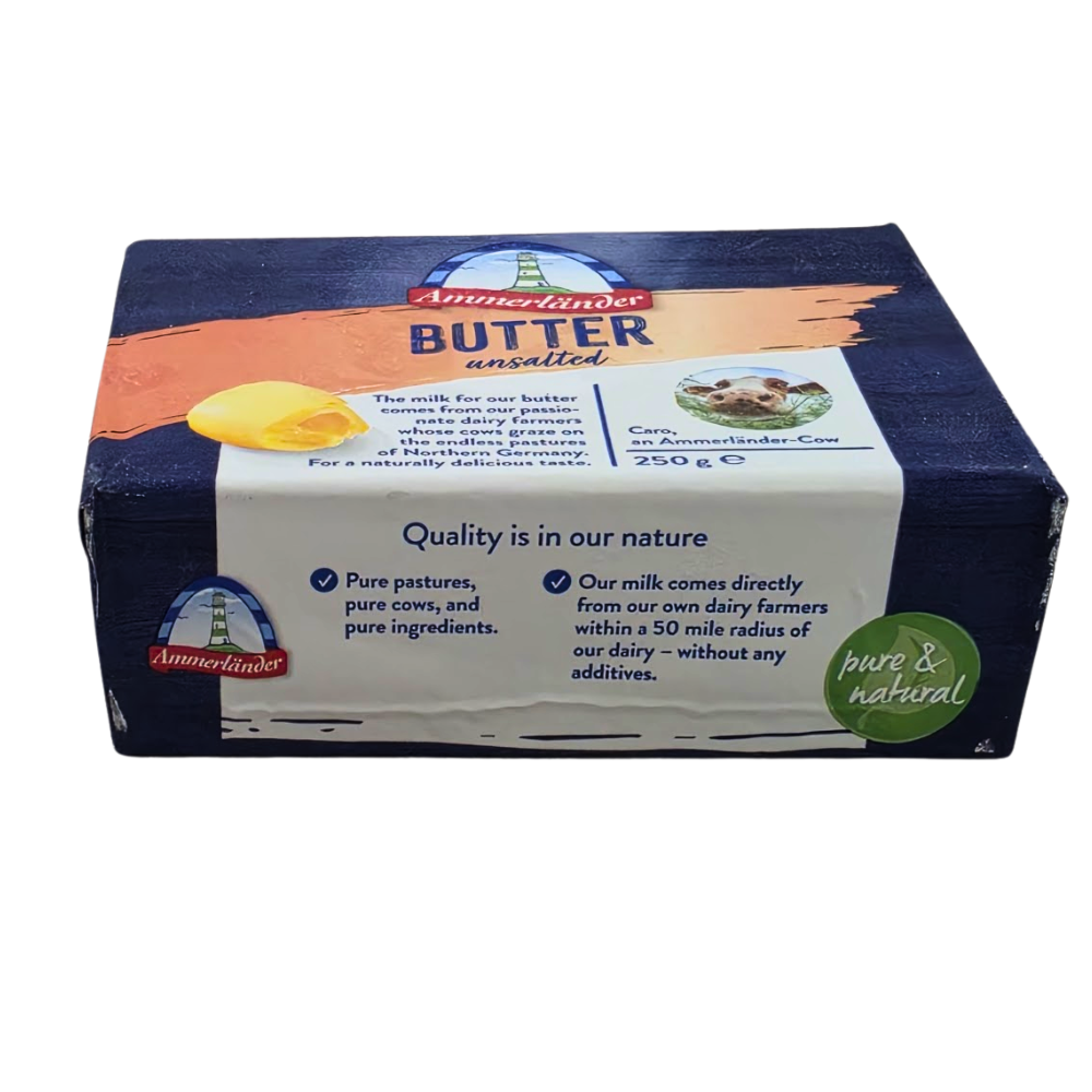 AMMERLANDER Unsalted lactic Butter 250g  Halal  Frozen (3)