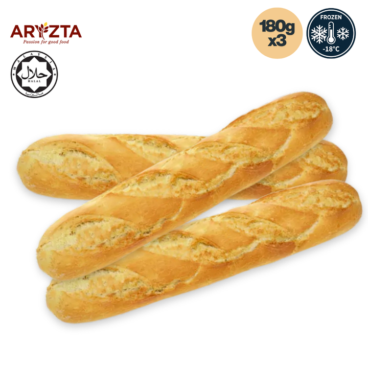 ARYZTA Medium Baguette White - 1pkt (180g x 3pcs)  Halal  Frozen (1)