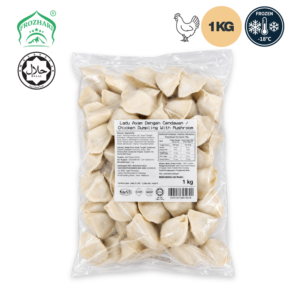 FROZHARI Chicken Mushroom Dumpling 1kg _ Halal _ Frozen