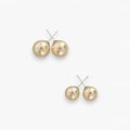 SW Pearl South Sea Light Gold Ear Stud 10,12mm  Titanium Steel