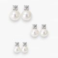Treasures Swarovski pearl ear stud 6, 8，10mm S925 纯银 戴妃耳钉 6, 8,10mm