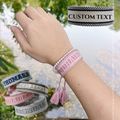 Dreamer Q Custom Embroidery Bracelet with Tassel Woven & Braided Friendship Couple Name Bracelet