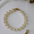 8mm Swarovski Pearl Bracelet Titanium Steel Magnetic Clasp fade-proof